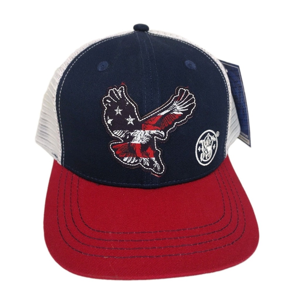 Smith & Wesson S&W Patriotic Eagle Trucker Hat Snapback Mesh Cap NEW With tags
